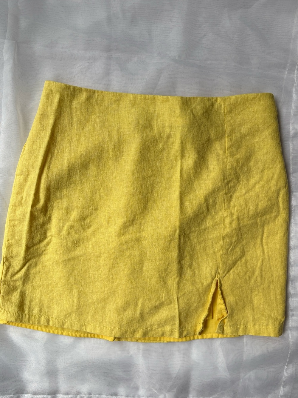 Forever 21 bright yellow linen mini skirt Sz S